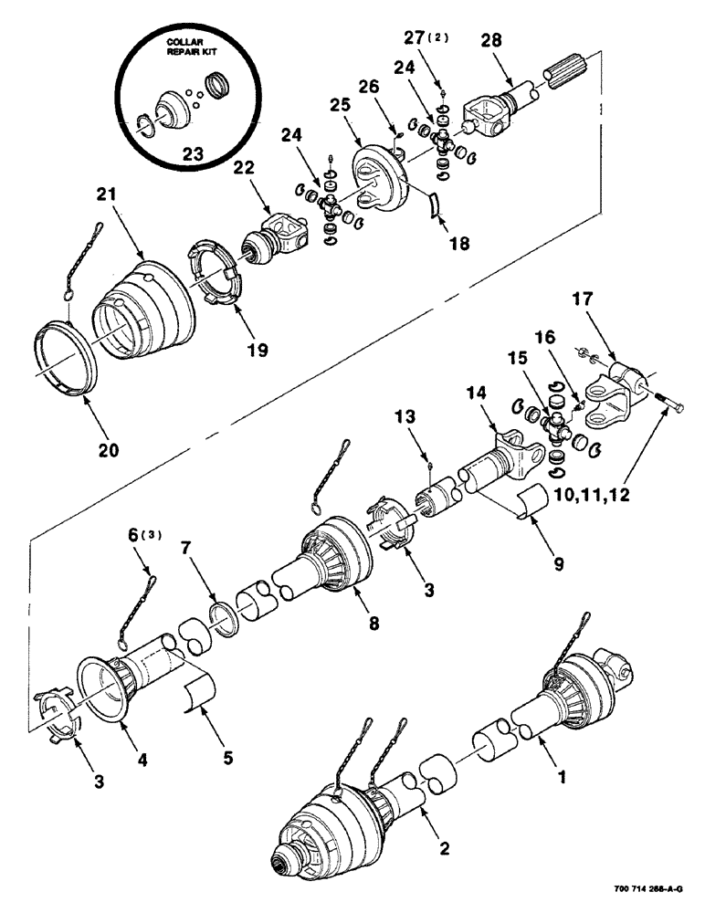 Схема запчастей Case IH 8465 - (2-04) - IMPLEMENT DRIVELINE ASSEMBLY 540 RPM, NEAPCO, SERIAL NUMBER CFH0078355 AND LATER Driveline