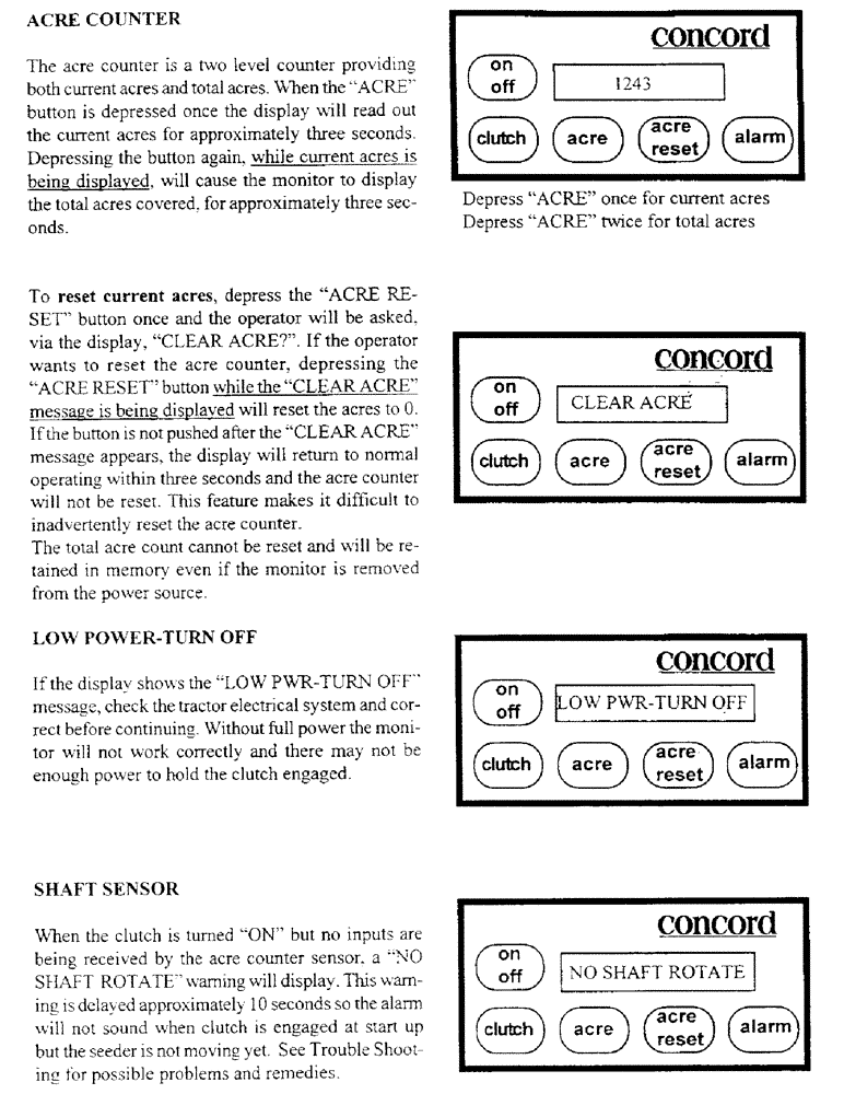 Схема запчастей Case IH 2000 - (C26) - ACRE COUNTER/LOW POWER-TURN OFF/SHAFT SENSOR 