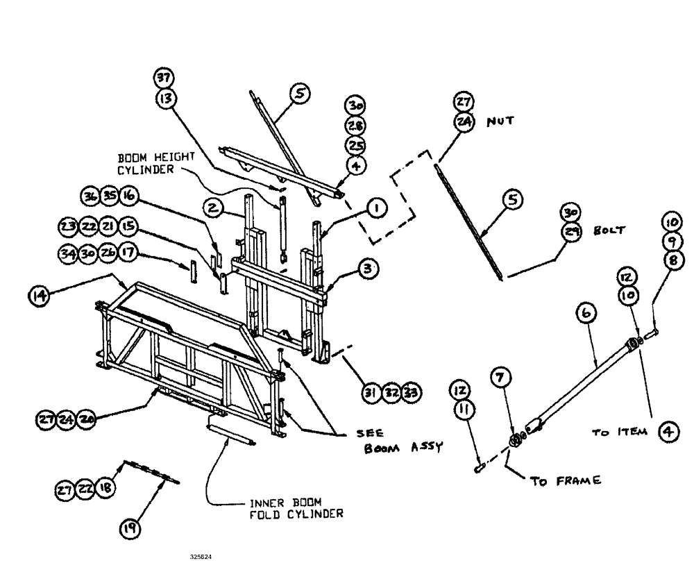 Схема запчастей Case IH SPX3185 - (08-008) - BOOMS - CENTER SECTION GROUP, 75 (09) - BOOMS