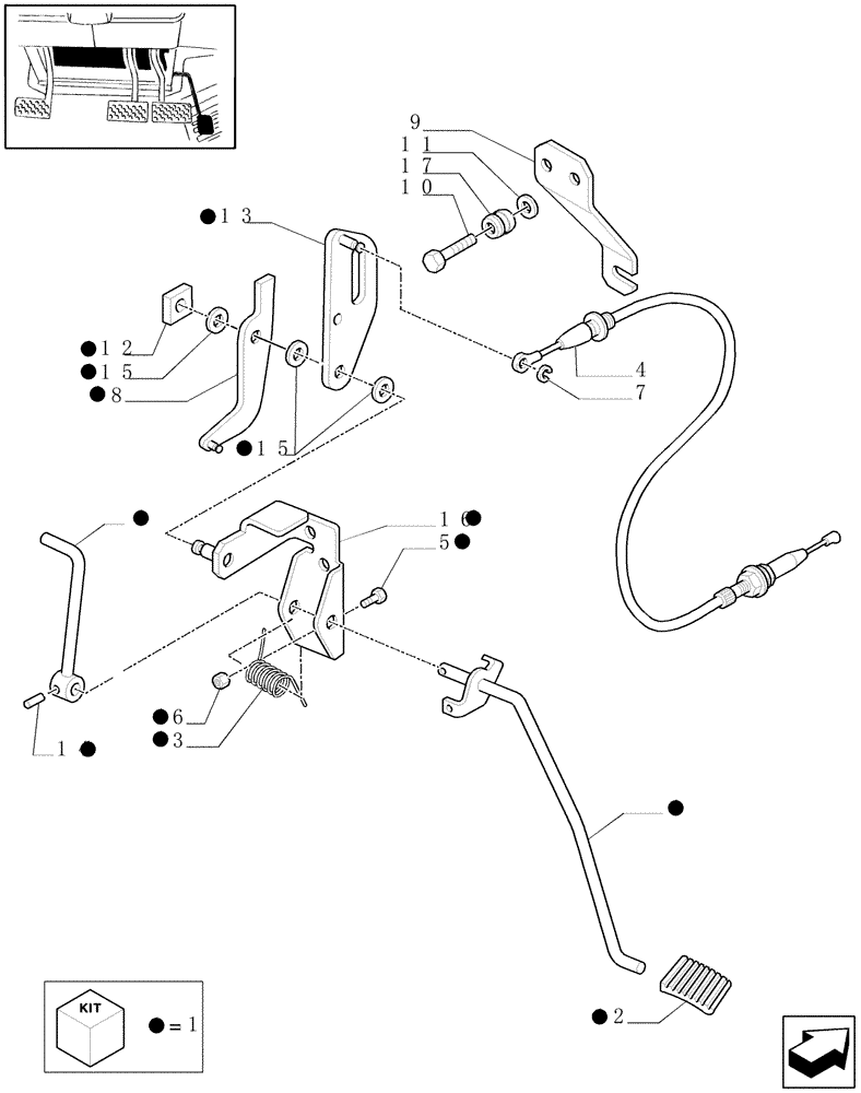 Схема запчастей Case IH MAXXUM 115 - (1.95.3[01C]) - ACCELERATOR PEDAL - D6453 (10) - OPERATORS PLATFORM/CAB