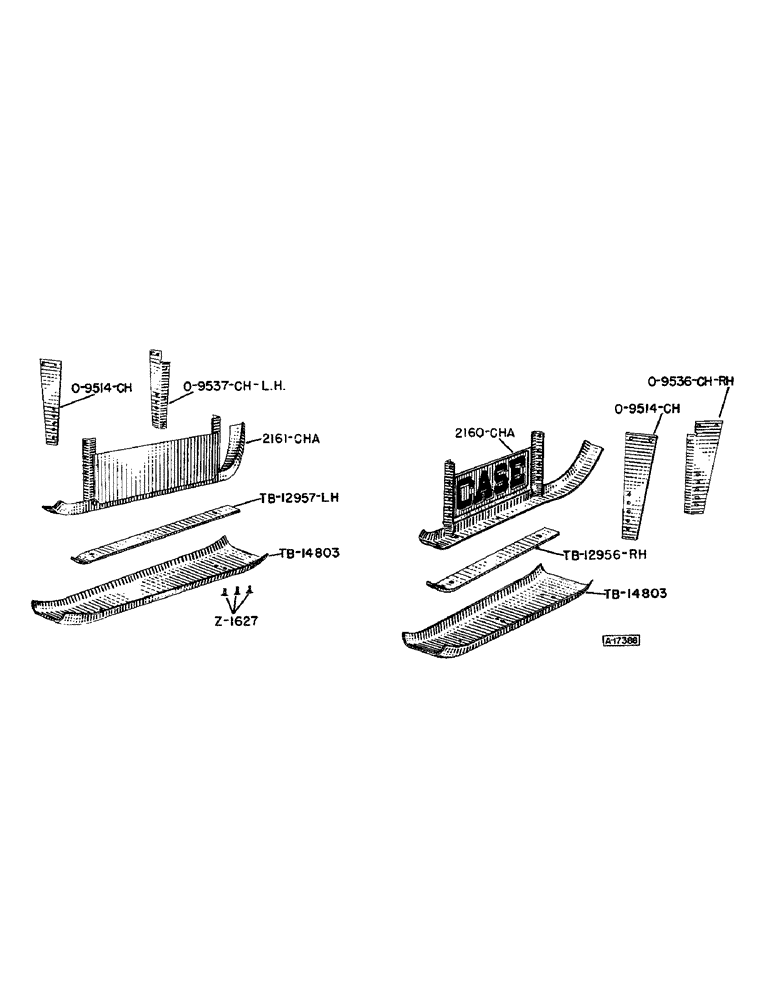 Схема запчастей Case IH 604 - (018) - GAUGE RUNNER SKID SHOES 