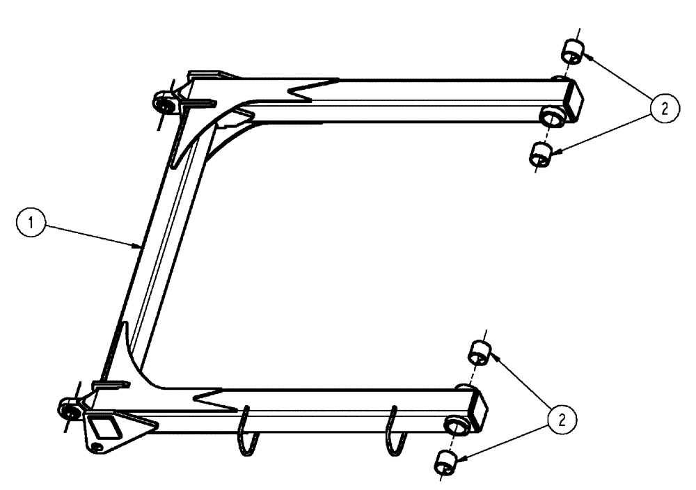 Схема запчастей Case IH SPX4410 - (04-001) - PARALLEL LINK GROUP, UPPER Suspension & Frame