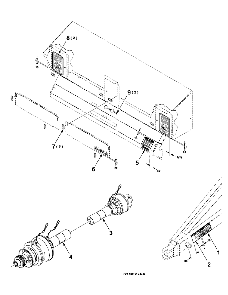 Схема запчастей Case IH 8480 - (9-10) - DECALS AND LOCATION DIAGRAM, FRONT, SERIAL NUMBER CFH0114151 AND LATER Decals & Attachments