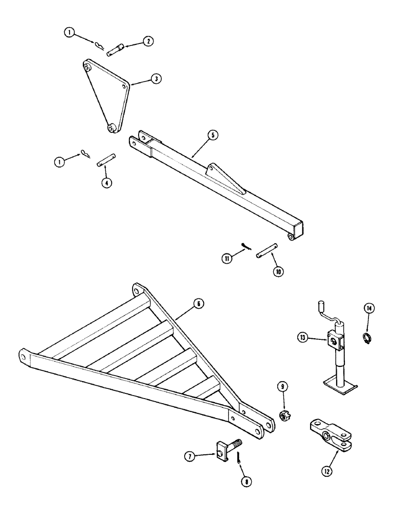 Схема запчастей Case IH 513V - (14) - TRAIL HITCH 