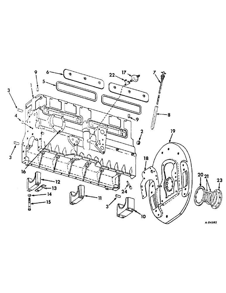 Схема запчастей Case IH 806 - (D-05) - DIESEL ENGINE, CRANKCASE AND RELATED PARTS, ENGINE SERIAL NO. D-361 22699 AND ABOVE (01) - ENGINE