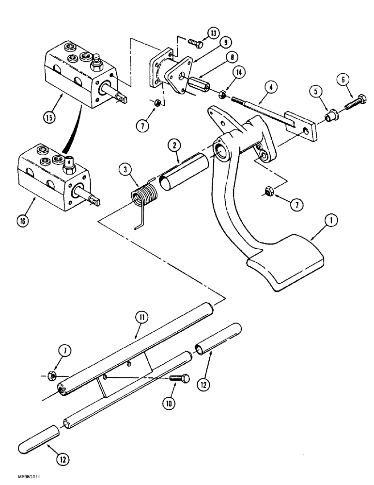 Схема запчастей Case IH 9370 QUADTRAC - (7-002) - BRAKE CONTROLS (07) - BRAKES