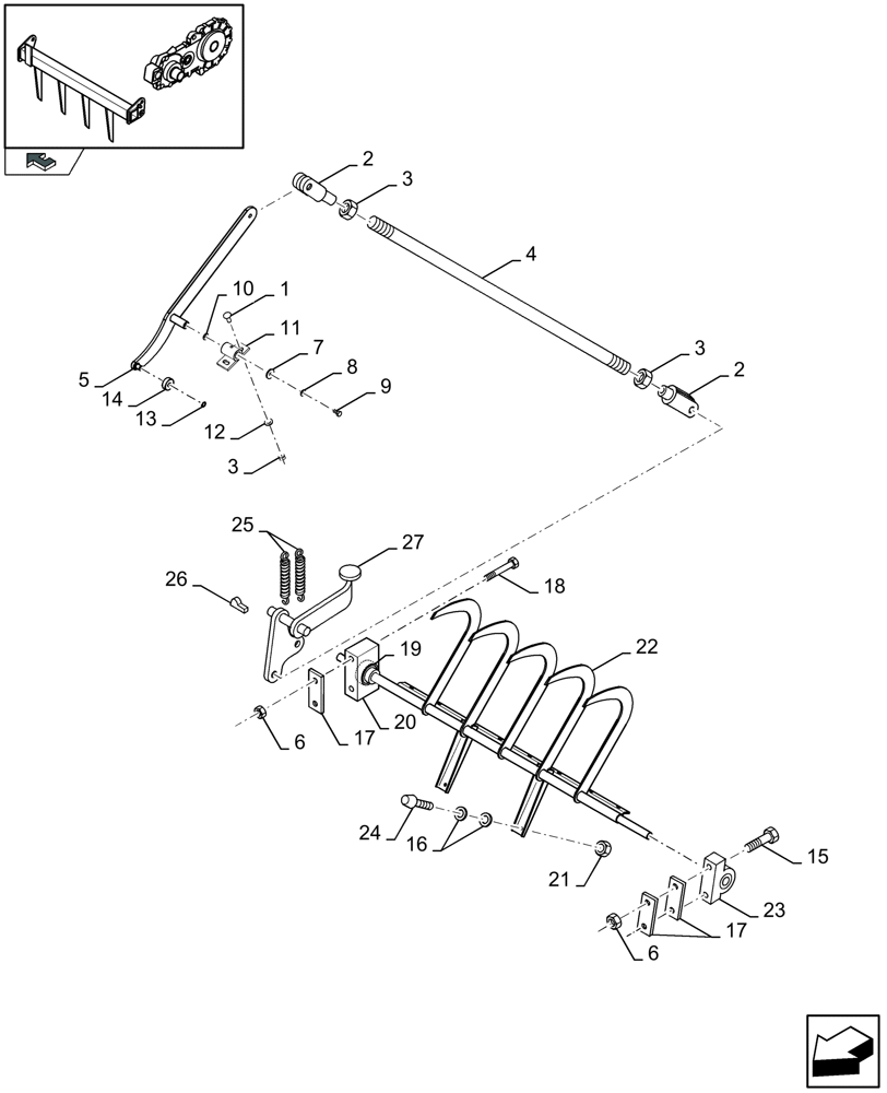Схема запчастей Case IH LB433S - (13.25[01]) - FEEDER RETAINERS (13) - FEEDER