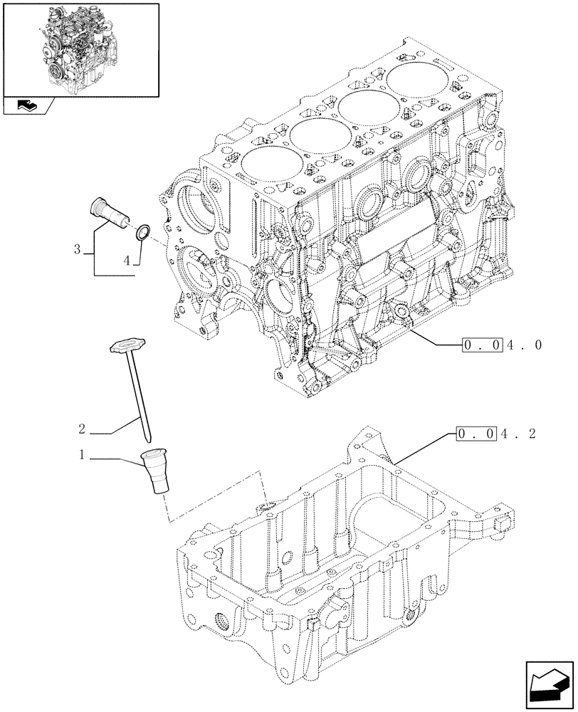 Схема запчастей Case IH FARMALL 60 - (0.27.0) - ENGINE OIL DIPSTICK (01) - ENGINE