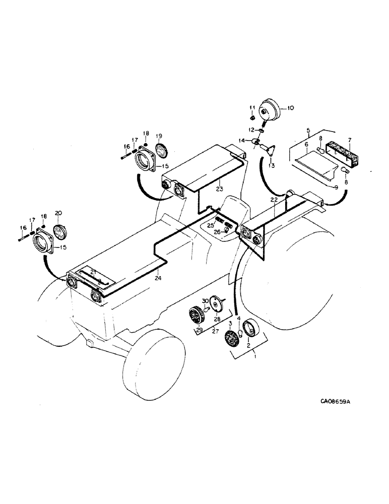 Схема запчастей Case IH 784 - (08-14) - ELECTRICAL, TRACTOR LIGHTING AND CONNECTIONS, TRACTORS WITH FLAT TOP FENDERS (06) - ELECTRICAL