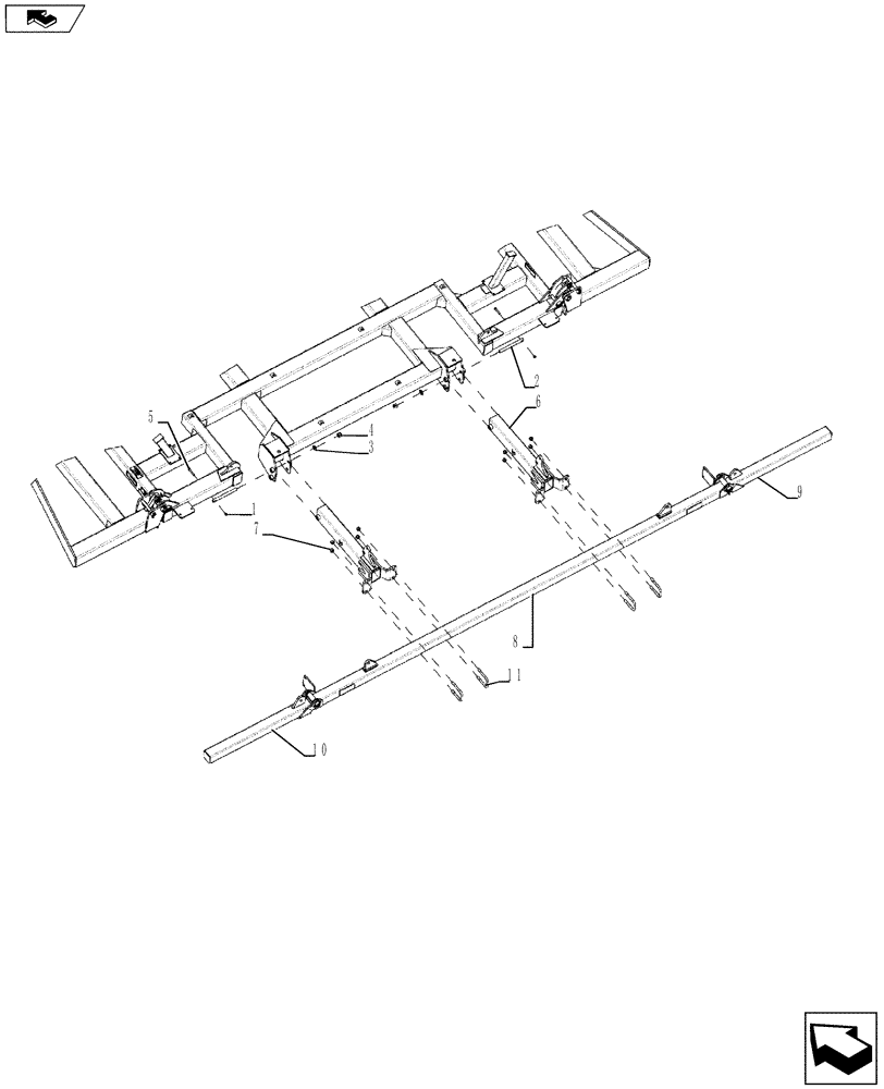 Схема запчастей Case IH 870 - (39.100.16[01]) - REAR DISK LEVELER - 11 AND 13 SHANK 2009 - 2010 (39) - FRAMES AND BALLASTING