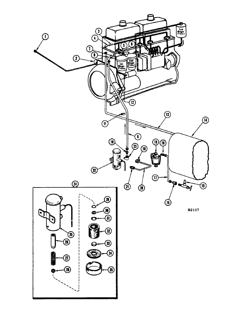 Схема запчастей Case IH 1060 - (342) - DIESEL FUEL SYSTEM, A301 D-F ENGINE (10) - ENGINE