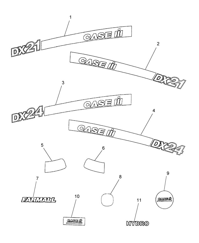 Схема запчастей Case IH DX24 - (08.05) - DECALS, IDENTIFICATION (08) - SHEET METAL