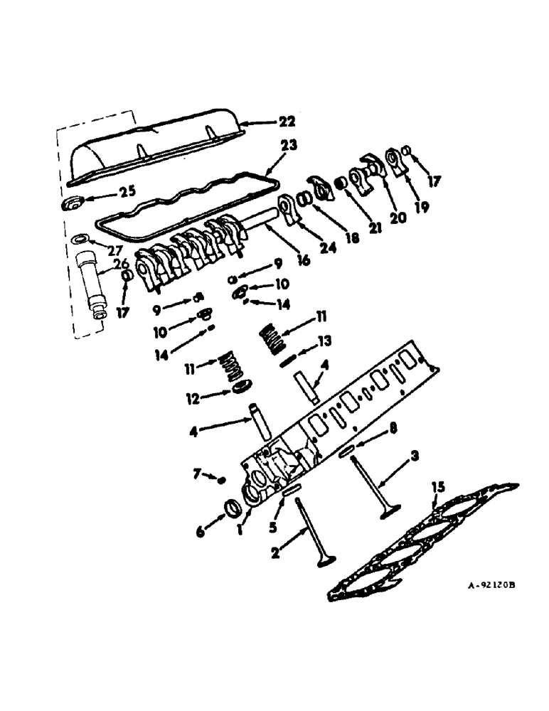 Схема запчастей Case IH V-304 - (A-12) - CYLINDER HEAD AND RELATED PARTS 