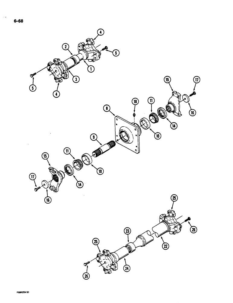 Схема запчастей Case IH 9170 - (6-68) - PTO DRIVE SHAFT (06) - POWER TRAIN