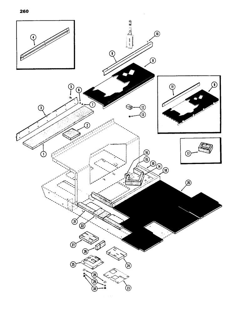 Схема запчастей Case IH 1070 - (260) - INSULATION (09) - CHASSIS/ATTACHMENTS