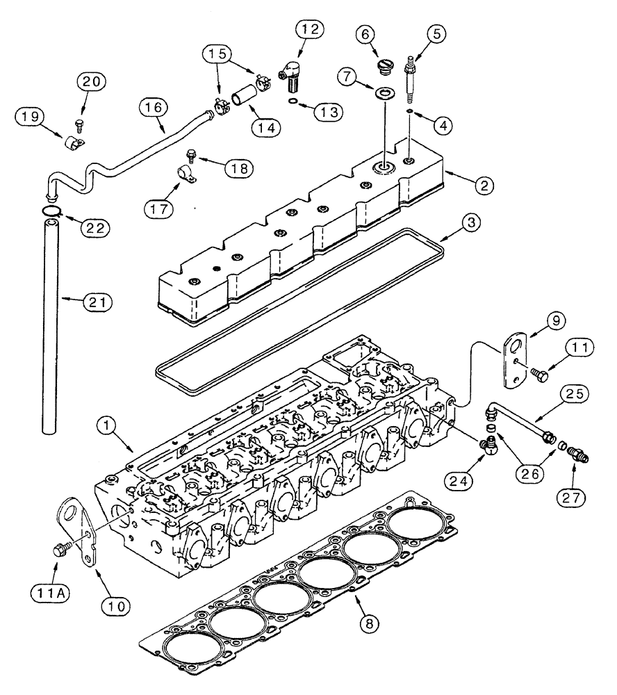 Схема запчастей Case IH 7250 - (2-066) - CYLINDER HEAD COVER, 6T-830 AND 6TA-830 EMISSIONS CERTIFIED ENGINE, TRACTOR PIN JJA0064978 AND AFTER (02) - ENGINE