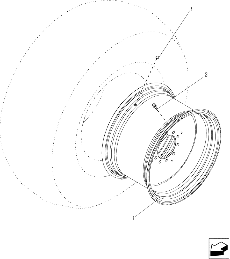 Схема запчастей Case IH 7130 - (44.204.09) - STEERING WHEELS (44) - WHEELS