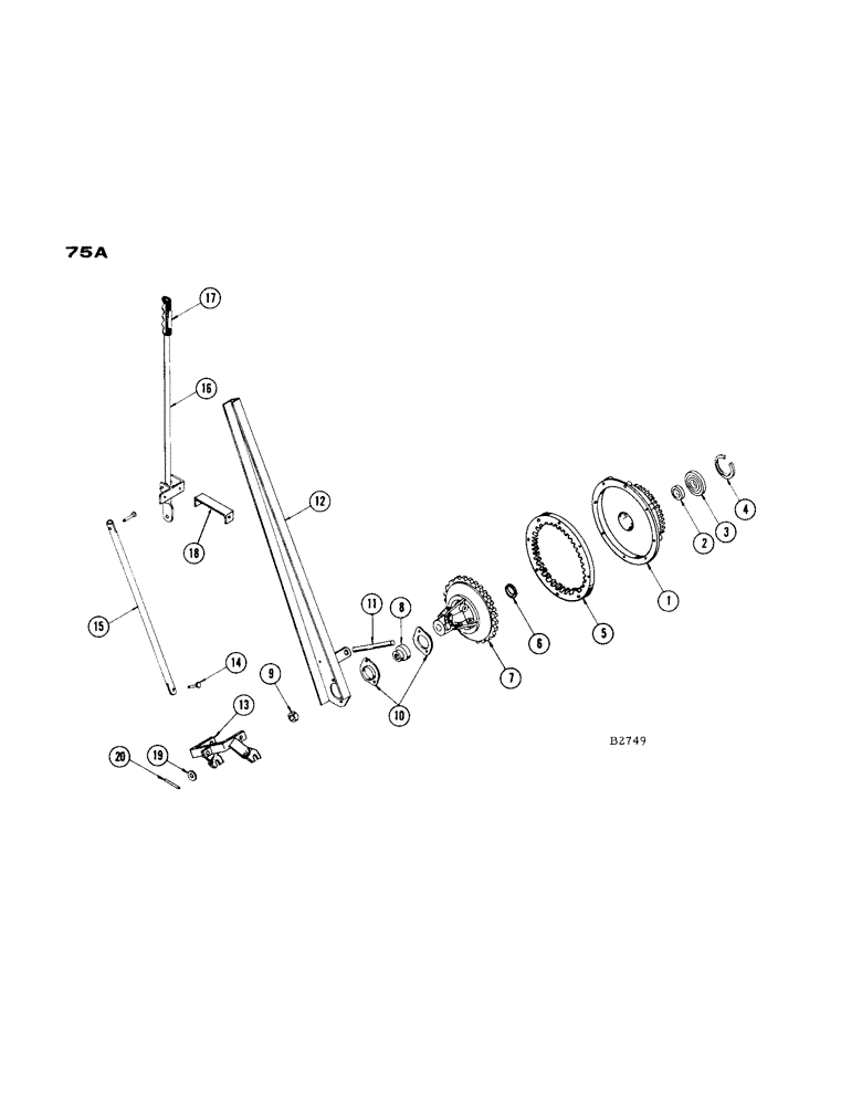 Схема запчастей Case IH 1660 - (075A) - OVER CENTER CLUTCH, HEADER DRIVE, S/N 8334601 AND AFTER (60) - PRODUCT FEEDING
