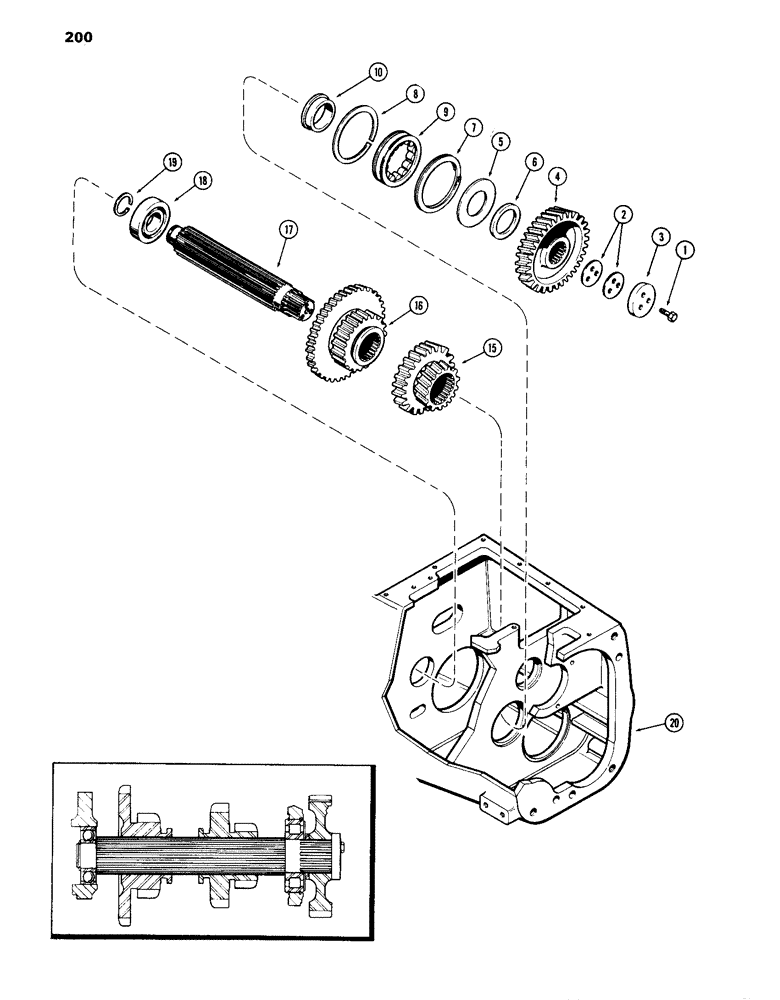 Схема запчастей Case IH 870 - (200) - SLIDING GEAR SHAFT, POWER SHIFT (06) - POWER TRAIN