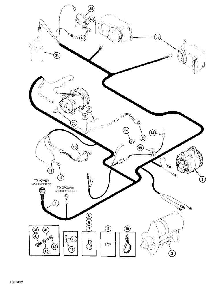 Схема запчастей Case IH 8920 - (4-011A) - ENGINE AND FRONT COMPONENT HARNESS, P.I.N. JJA0076314 AND AFTER (04) - ELECTRICAL SYSTEMS