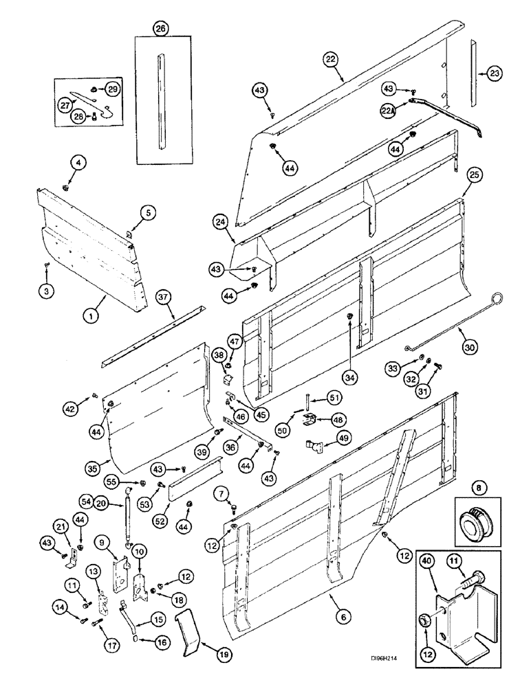 Схема запчастей Case IH 2166 - (9H-12) - LEFT-HAND DOOR AND SHIELDS (12) - CHASSIS