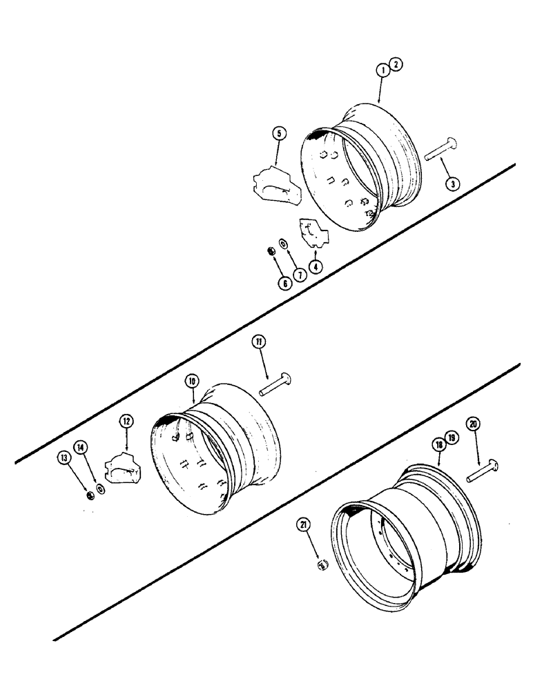 Схема запчастей Case IH 2470 - (260) - SINGLE WHEELS AND CLAMPS (06) - POWER TRAIN