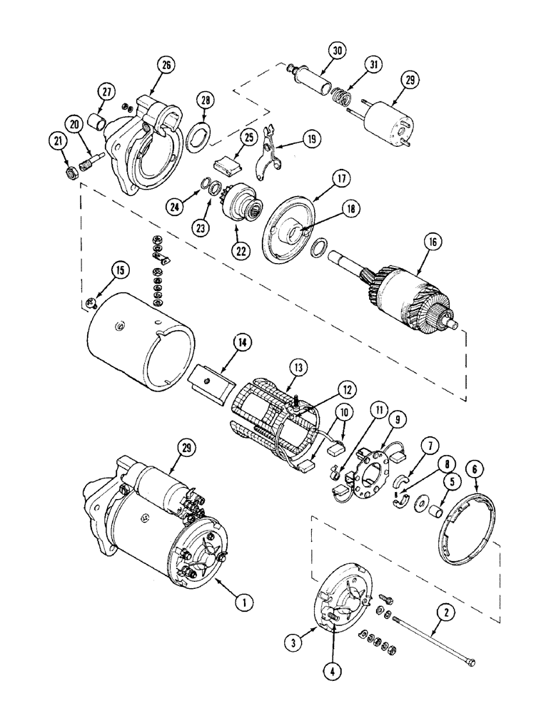Схема запчастей Case IH 1394 - (4-068) - STARTER ASSEMBLY, NORTH AMERICA ONLY (04) - ELECTRICAL SYSTEMS