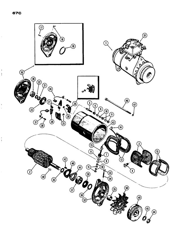 Схема запчастей Case IH 930-SERIES - (067C) - A33983 AND A22684 GENERATOR, DIESEL AND SPARK IGNITION (04) - ELECTRICAL SYSTEMS