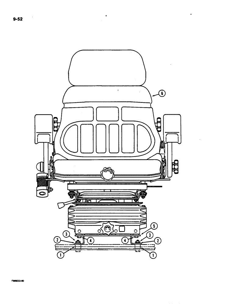 Схема запчастей Case IH 9170 - (9-052) - SEAT MOUNTING, AIR SUSPENSION, CAB (09) - CHASSIS/ATTACHMENTS