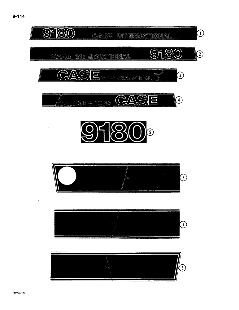 Схема запчастей Case IH 9180 - (9-114) - DECALS (09) - CHASSIS/ATTACHMENTS