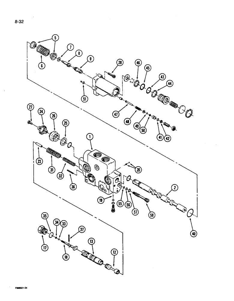Схема запчастей Case IH 9270 - (8-032) - HYDRAULIC REMOTE VALVE SECTION 1ST, 2ND, 3RD & 4TH W/ FLOAT (08) - HYDRAULICS