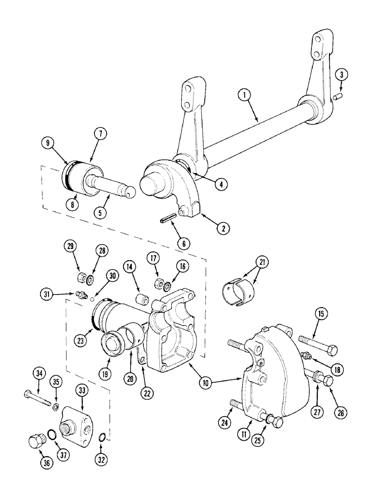Схема запчастей Case IH 1394 - (8-362) - RAM CYLINDER AND RAMSHAFT (08) - HYDRAULICS