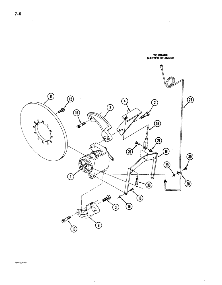 Схема запчастей Case IH 9150 - (7-06) - BRAKE SYSTEM, K598 AXLE (07) - BRAKES