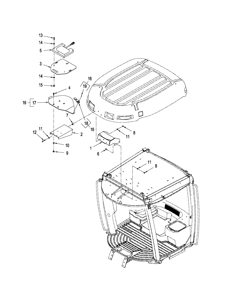 Схема запчастей Case IH STEIGER 335 - (04-36) - ACCUGUIDE, GPS - MOUNTING (04) - ELECTRICAL SYSTEMS