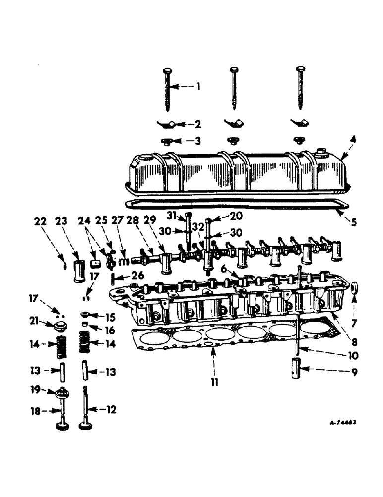 Схема запчастей Case IH 303 - (371) - C-221 ENGINE, 3-9/16 X 3-11/16, CYLINDER HEAD AND RELATED PARTS (10) - ENGINE