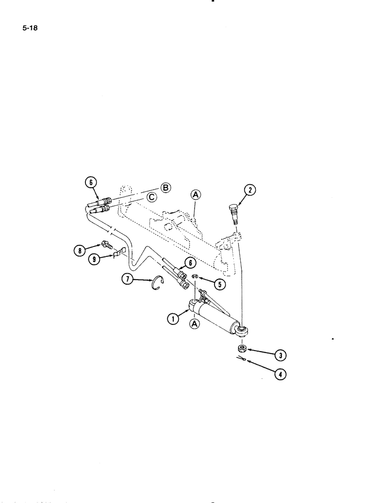 Схема запчастей Case IH 1130 - (5-18) - STEERING CYLINDER LINKAGE (05) - STEERING