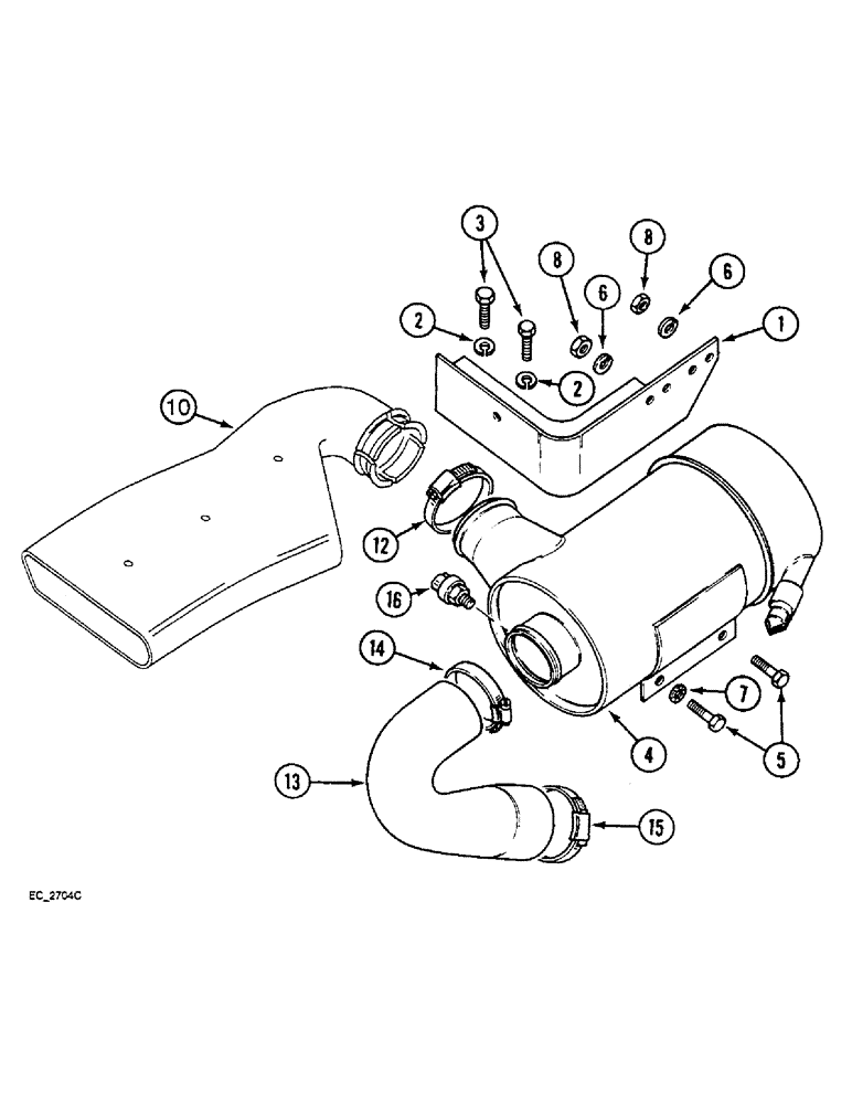 Схема запчастей Case IH 3220 - (2-022) - AIR CLEANER MOUNTING (02) - ENGINE