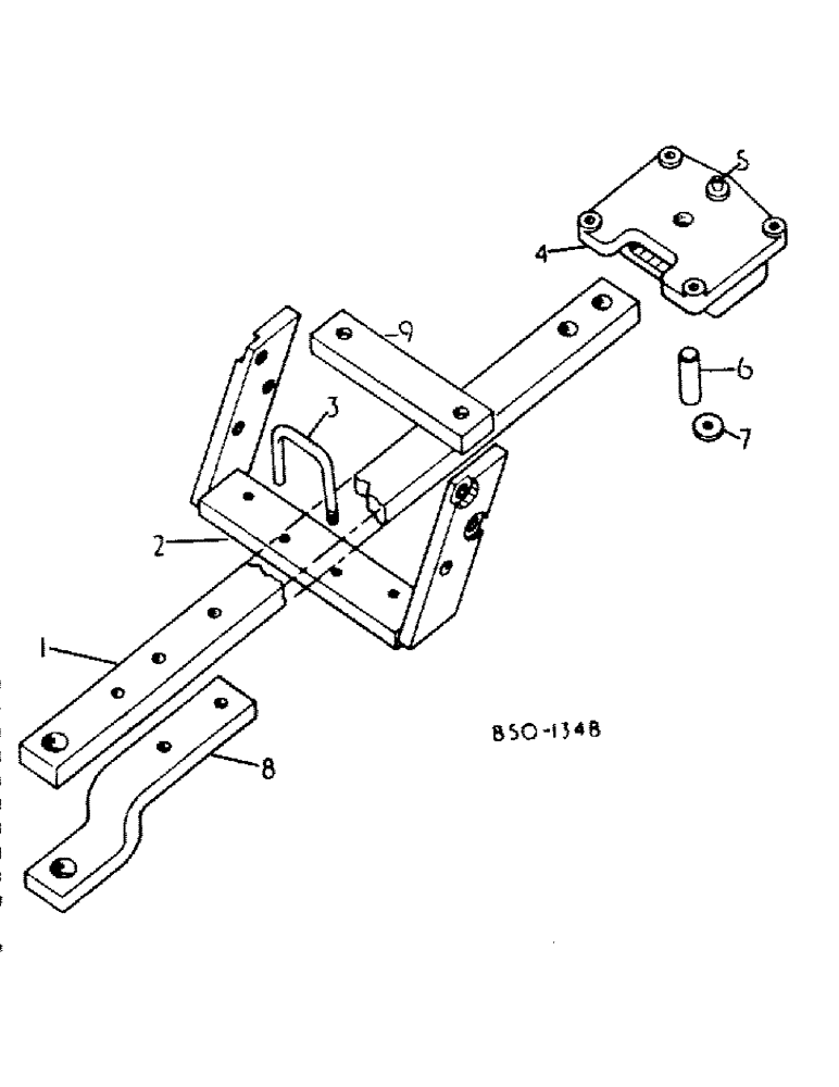 Схема запчастей Case IH 385 - (09-02) - FRAME, SWINGING DRAWBAR, MACHINES FITTED WITH THREE POINT HITCH (12) - FRAME