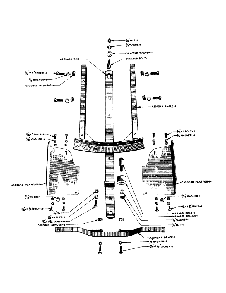 Схема запчастей Case IH SC-SERIES - (161) - DRAW BAR AND PLATFORM FOR TRACTORS WITHOUT HYDRAULIC UNIT, S, SC, SO (09) - CHASSIS