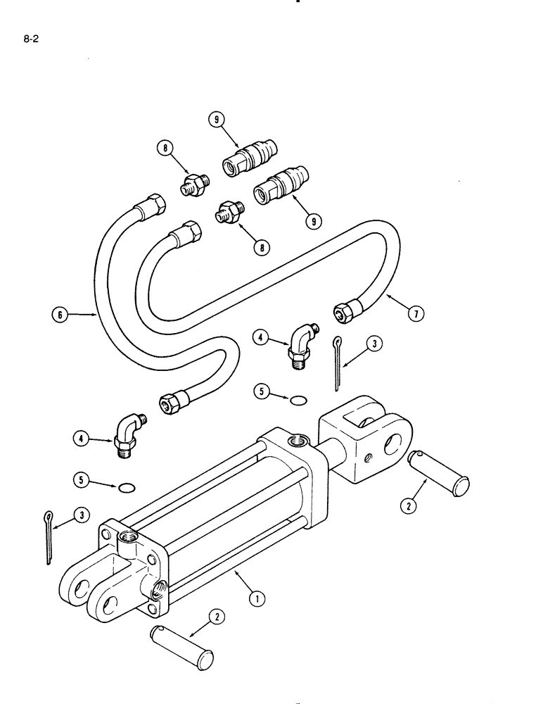 Схема запчастей Case IH 720 - (8-02[B]) - FRONT HYDRAULIC EQUIPMENT, 6 FURROW 16 INCH AND18 INCH, AUTOMATIC TRIP AND TOGGLE TRIP, ON THE LAND (08) - HYDRAULICS