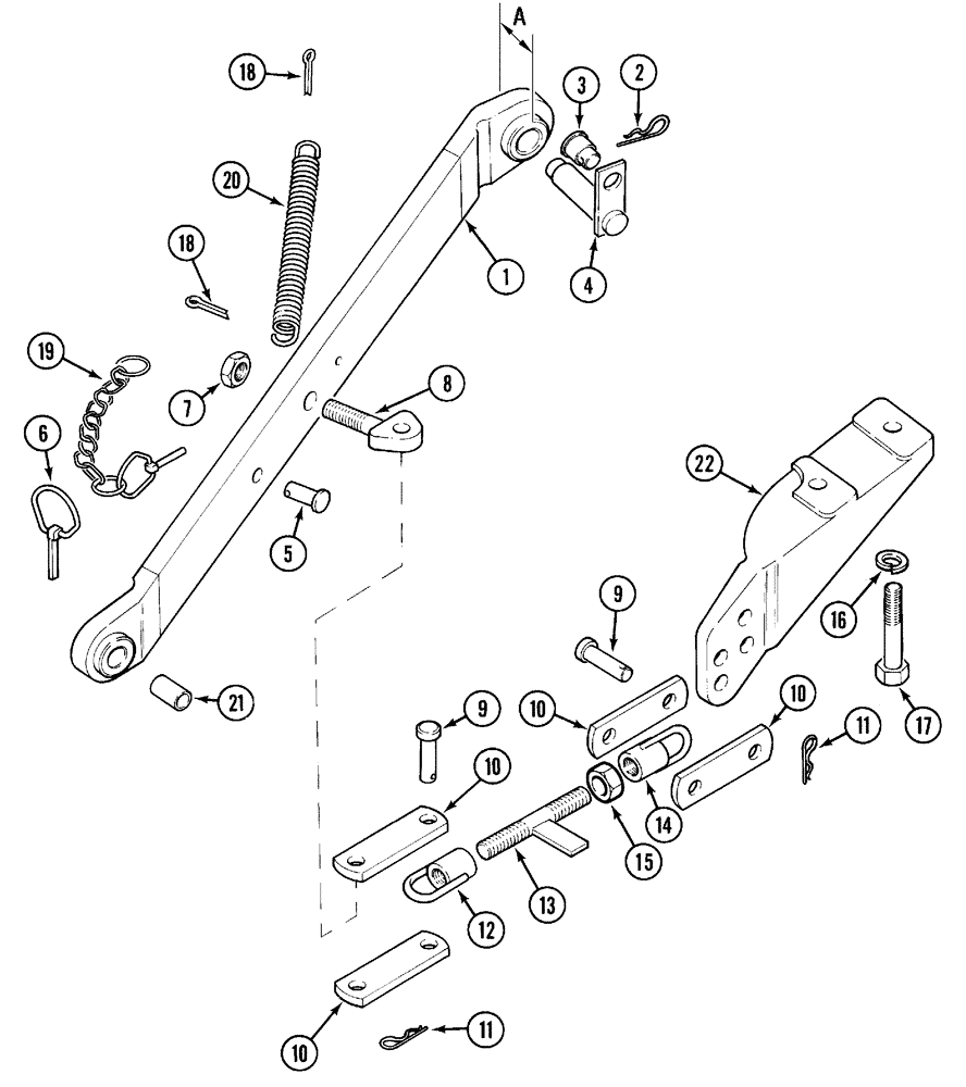 Схема запчастей Case IH CX100 - (09-66) - LOWER LINKS - THREE POINT HITCH (09) - CHASSIS/ATTACHMENTS