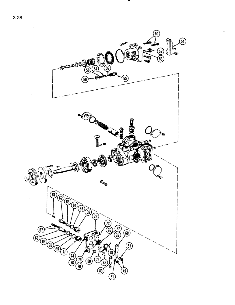 Схема запчастей Case IH 5000 - (3-28) - FUEL INJECTION PUMP, D-239 DIESEL ENGINE (03) - FUEL SYSTEM