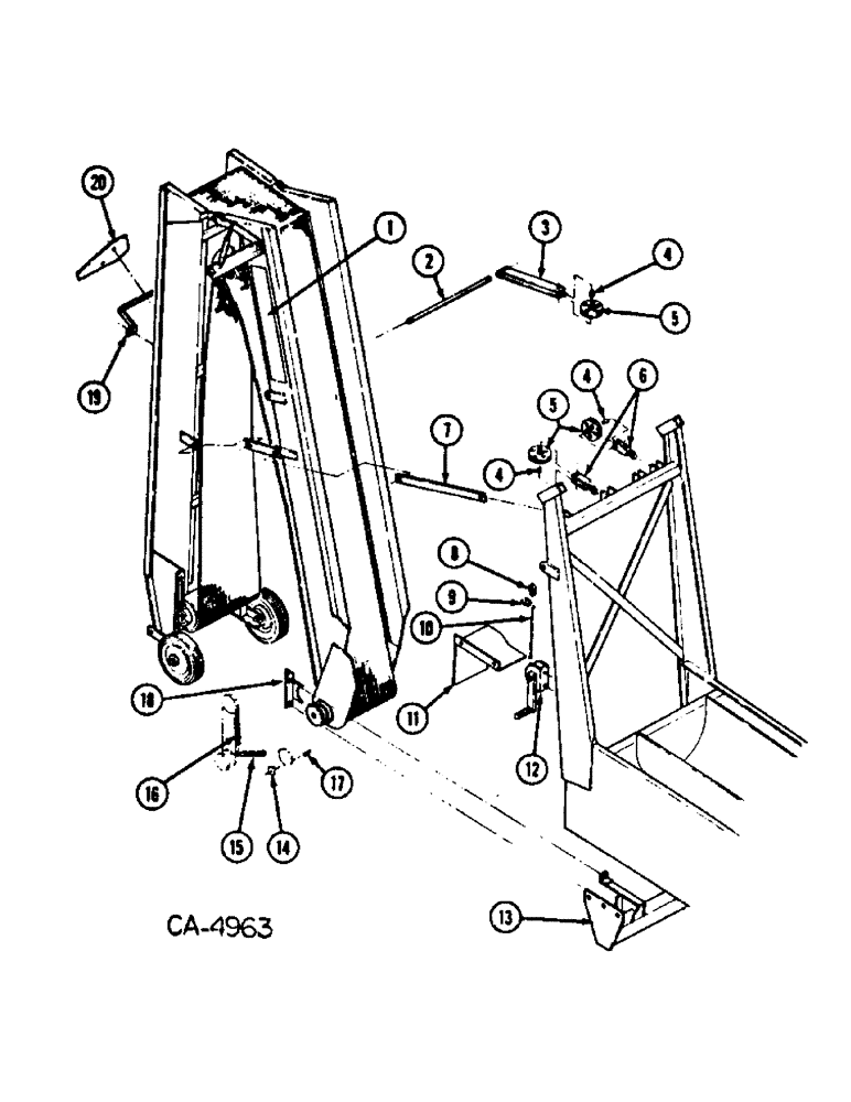 Схема запчастей Case IH 750 - (E-08) - ELEVATOR ATTACHING PARTS 