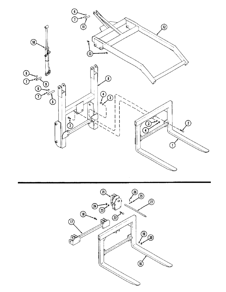 Схема запчастей Case IH 90 - (26) - HAY BALE HANDLER (82) - FRONT LOADER & BUCKET