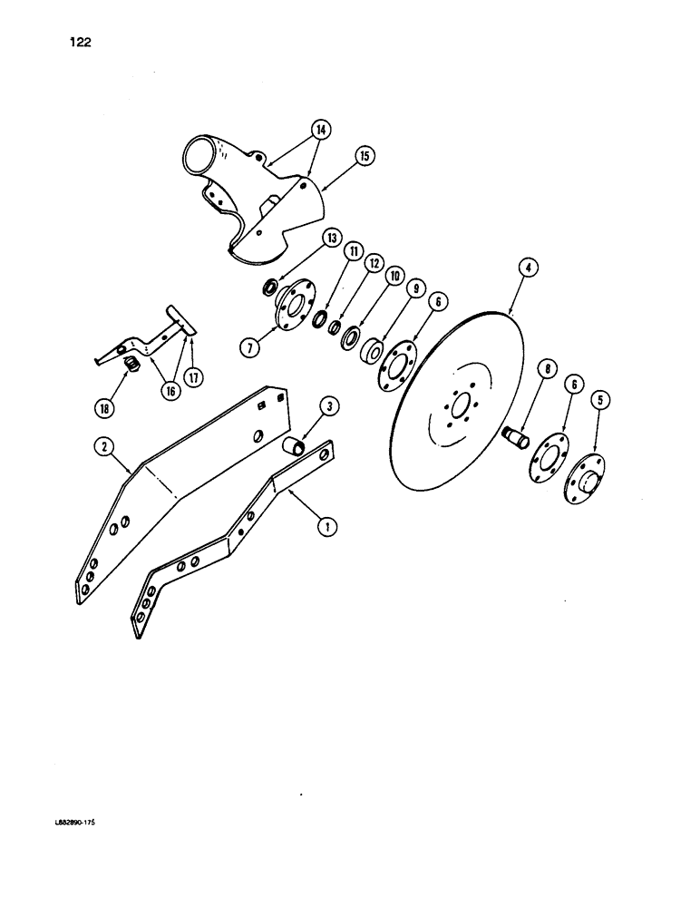 Схема запчастей Case IH 5100 - (122) - SEPARATE PLACEMENT FURROW OPENER 