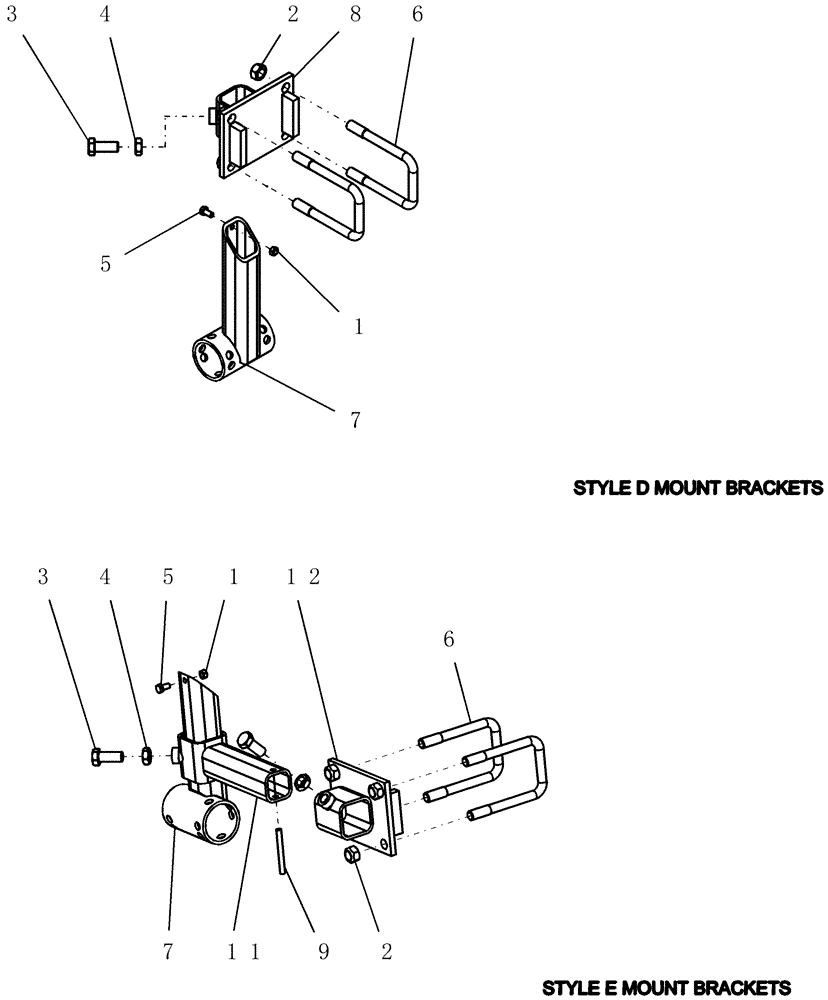 Схема запчастей Case IH 400 - (75.200.46) - HEAVY HARROW MOUNT BRACKETS D AND E (75) - SOIL PREPARATION