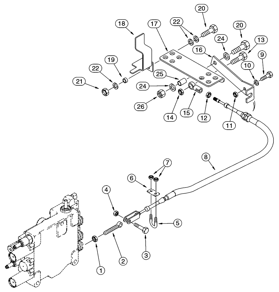 Схема запчастей Case IH 95XT - (09-20) - LINKAGE, AUXILIARY SYSTEM, MODELS W/PEDAL LOCK ON LEFT HAND SIDE OF PEDAL (09) - CHASSIS/ATTACHMENTS