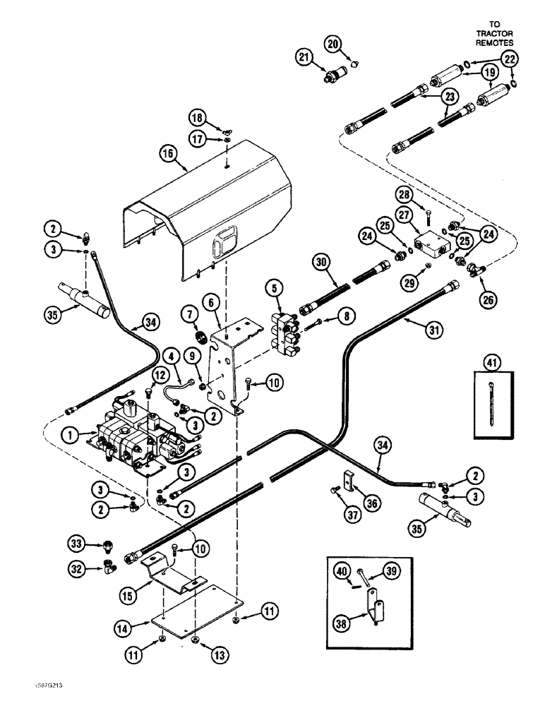 Схема запчастей Case IH 900 - (8-042) - FRAME LATCH HYDRAULIC SYSTEM, CYCLO AIR HORIZONTAL FOLDING, ALL ROW SIZES (08) - HYDRAULICS
