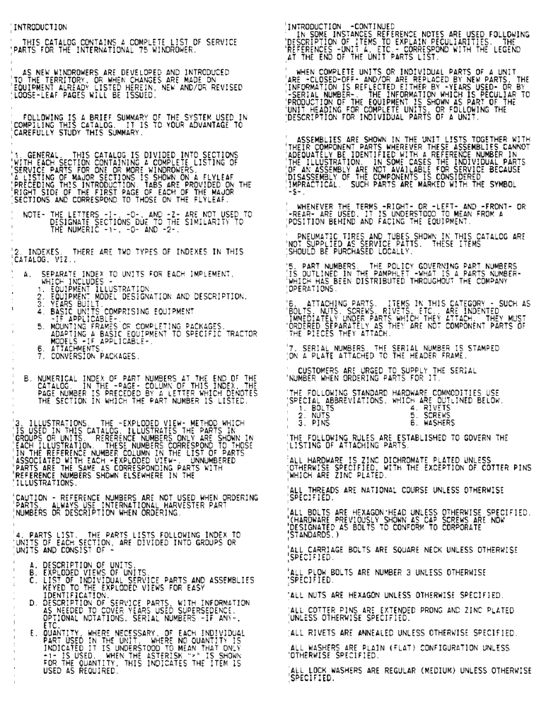 Схема запчастей Case IH 75 - (2) - INTRODUCTION 