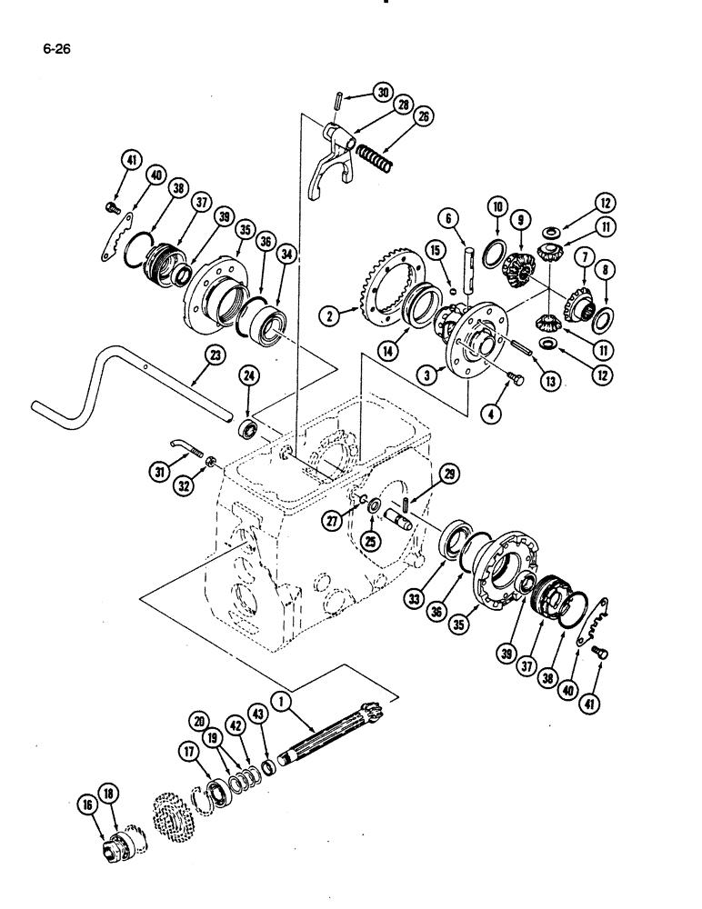 Схема запчастей Case IH 275 - (6-26) - DIFFERENTIAL AND FINAL DRIVE (06) - POWER TRAIN